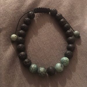 Lava Bead & Gemstone Bracelet